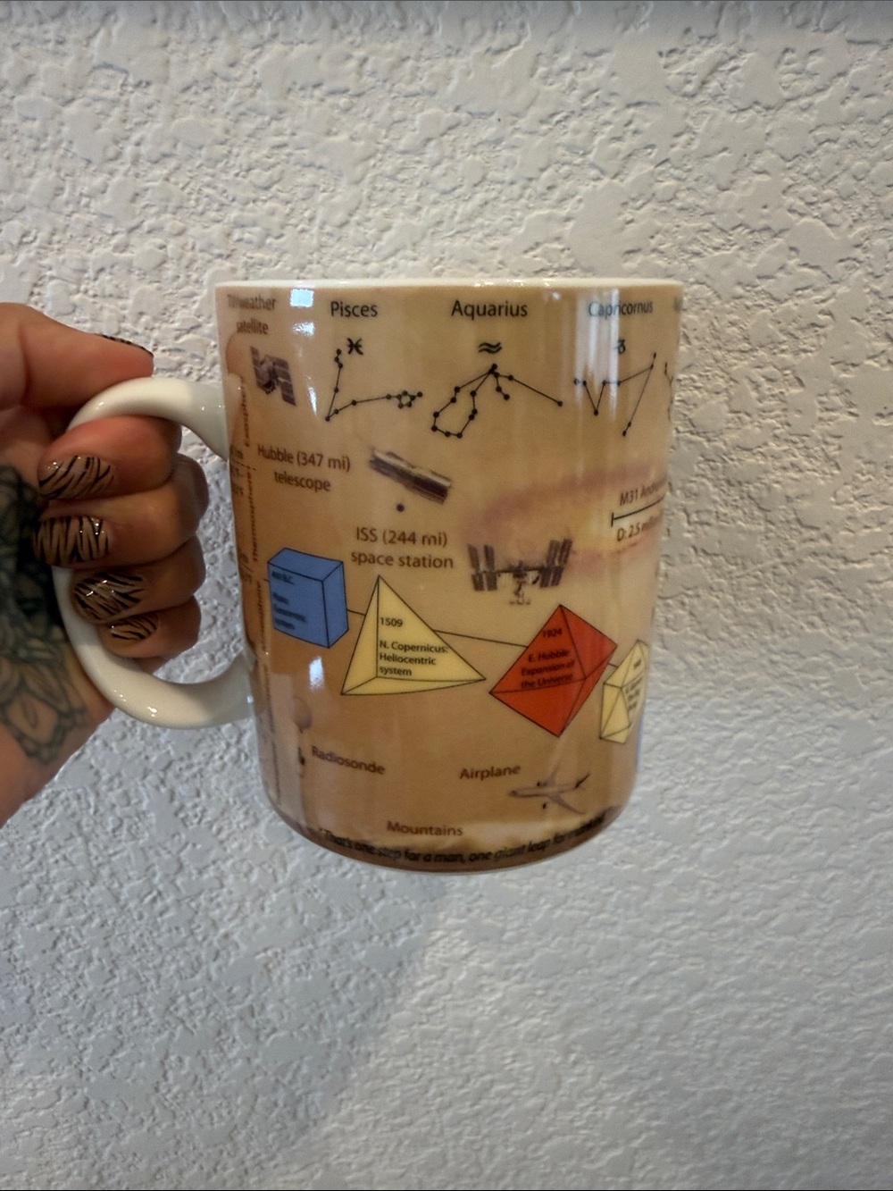 Astrology and Space Diagram Ceramic Mug - Beige